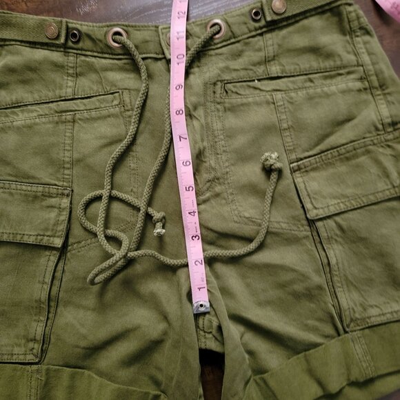 Free People Frankie Washed Shorts Womens M Cargo Casual Boho Utility Army Green - Picture 7 of 8